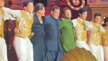 Shah Rukh Khan, Salman Khan and Aamir Khan Win Hearts As They Dance to ‘Naatu Naatu’ at Anant Ambani–Radhika Merchant’s Pre-Wedding Celebrations (Watch Videos)